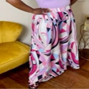 Geometric Lavender Palazzo Pants